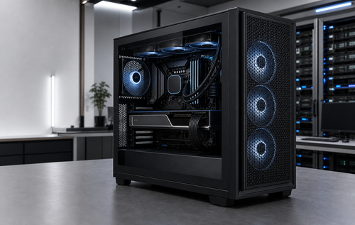 The Executive is a flagship local AI workstation with RTX 5090 32GB VRAM, 128GB DDR5 memory, NVMe storage, Windows 11, airflow checks, and hardware stress testing.